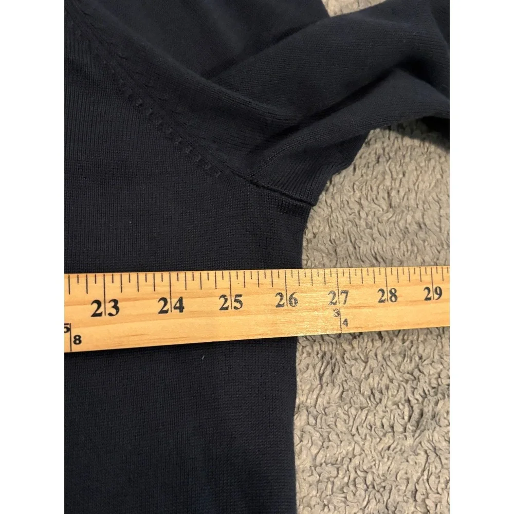 Lands End Mens 2XL Tall Navy Blue Supima Cotton V-Neck Sweater 50-52 Tall